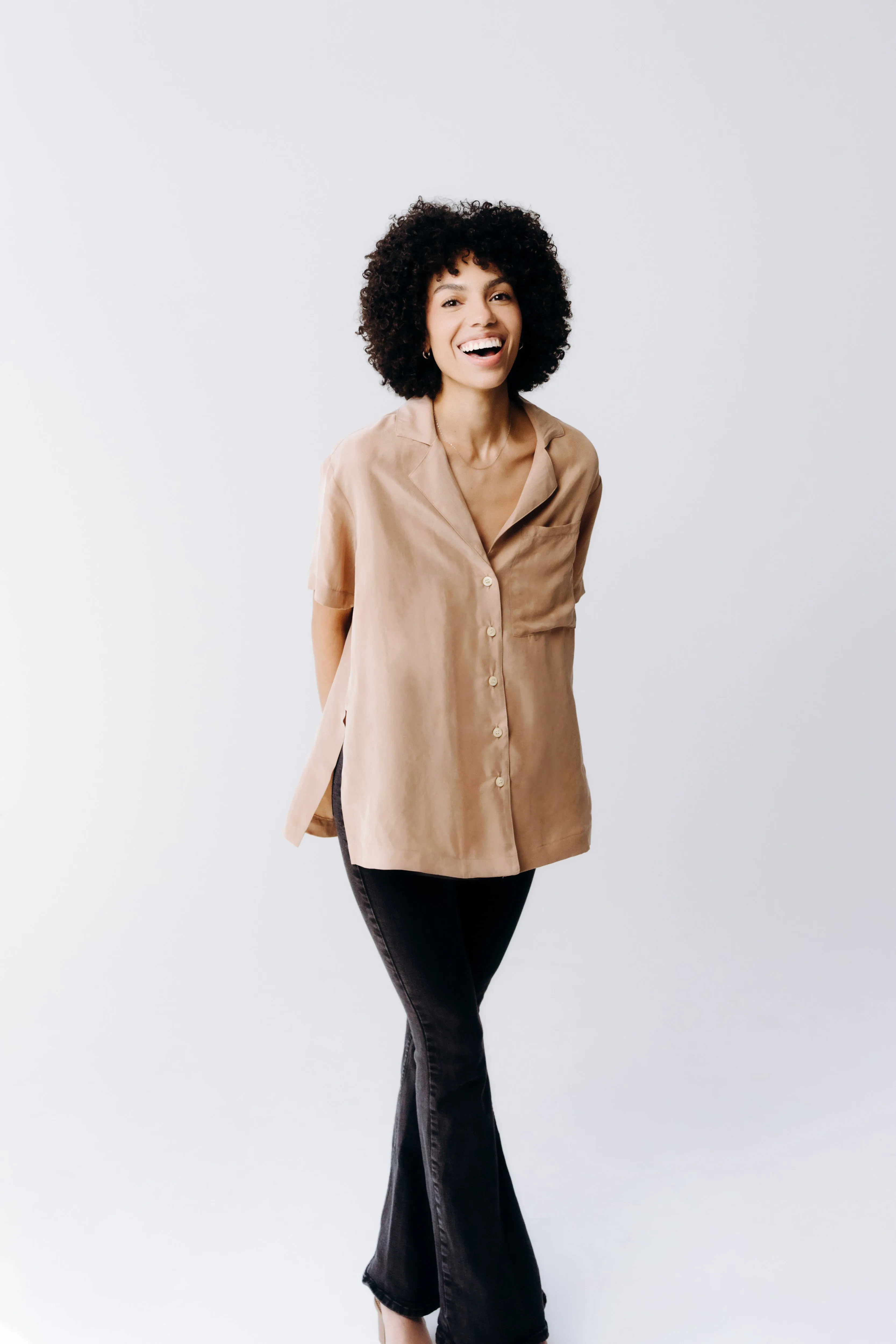 Washable Silk Button Down Shirt