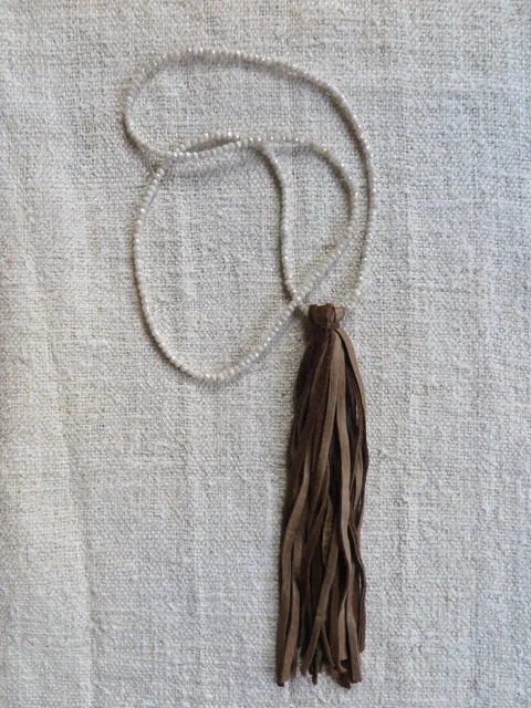 white agate tassel necklace - Amy Weber Design