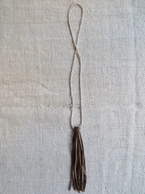 white agate tassel necklace - Amy Weber Design