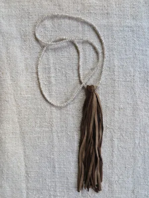 white agate tassel necklace - Amy Weber Design
