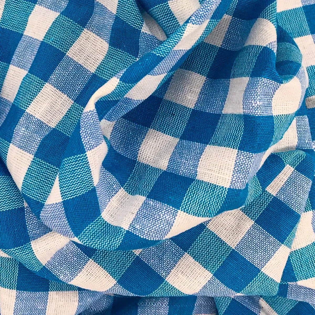 White & Sky Blue Gingham Parna