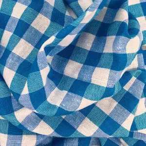 White & Sky Blue Gingham Parna