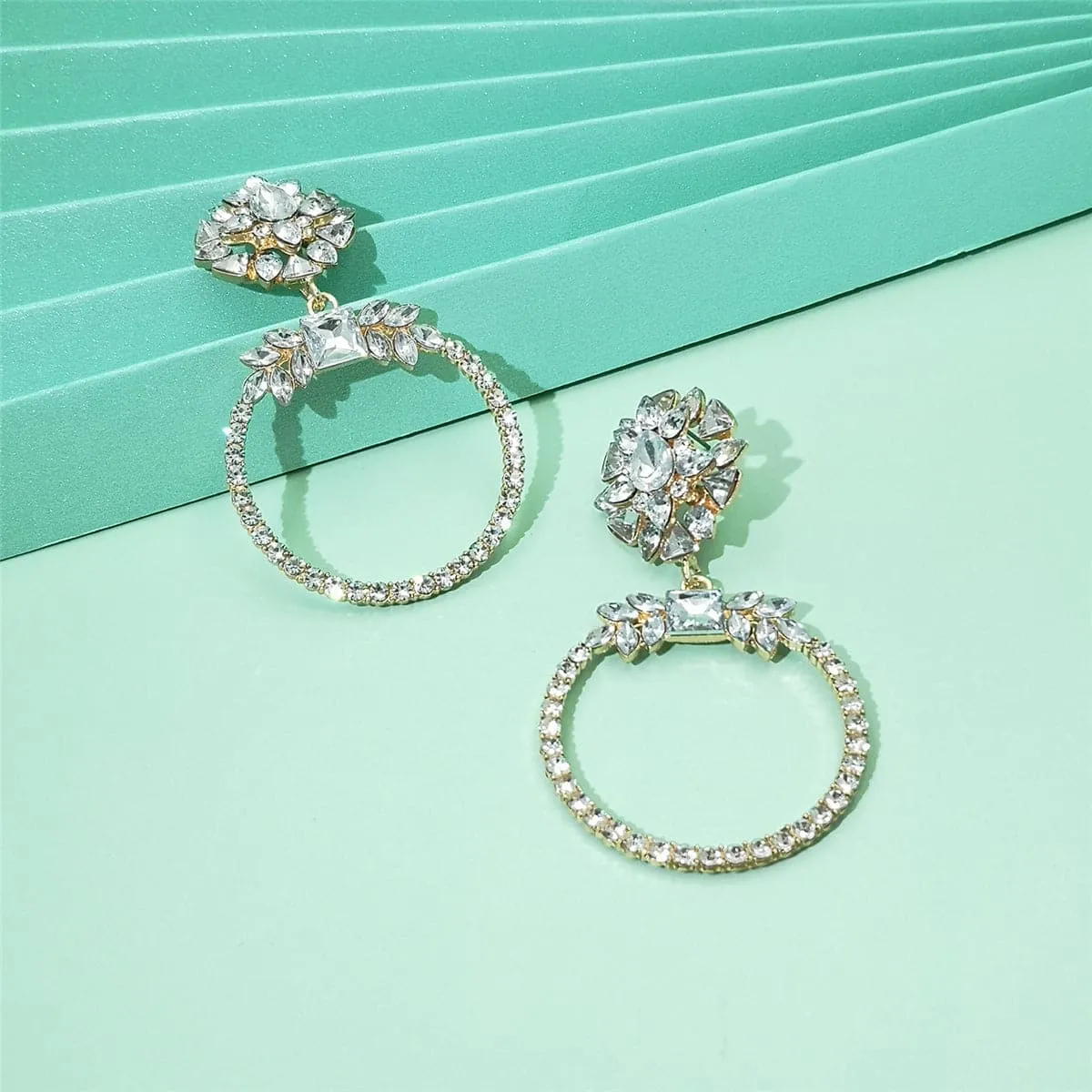 White Crystal & 18K Gold-Plated Botany Drop Earrings