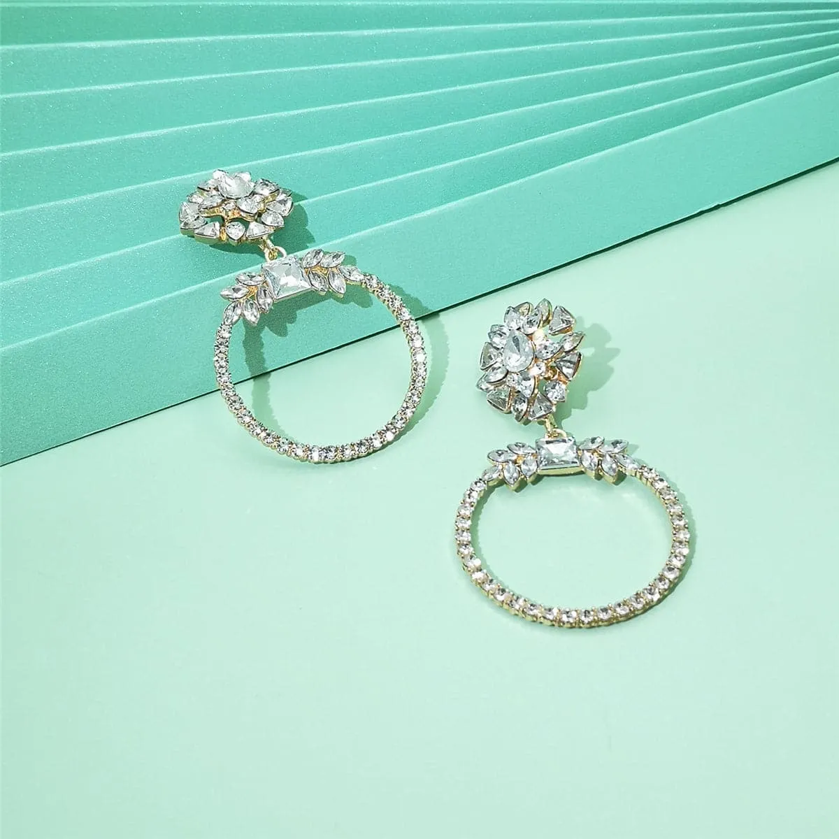 White Crystal & 18K Gold-Plated Botany Drop Earrings