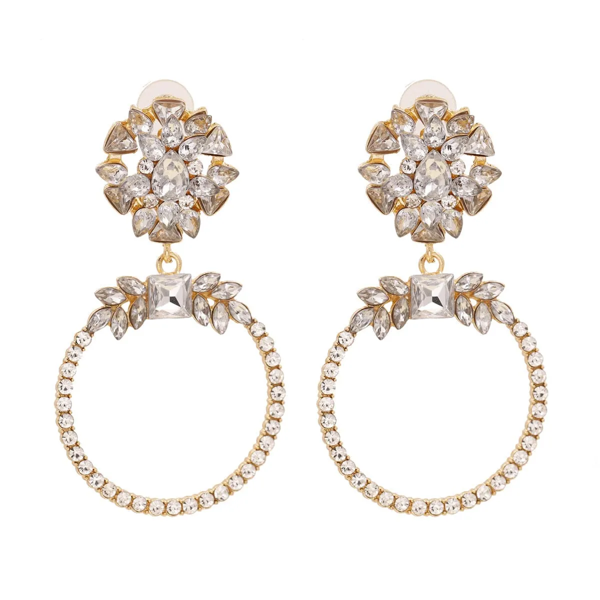 White Crystal & 18K Gold-Plated Botany Drop Earrings