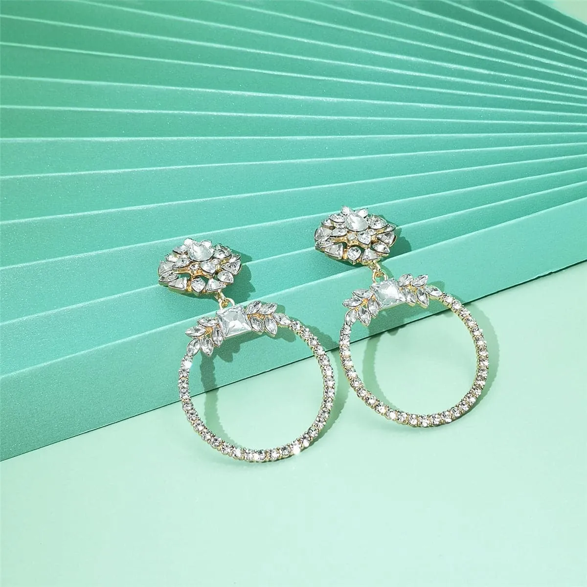 White Crystal & 18K Gold-Plated Botany Drop Earrings