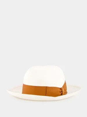 White Panama Amedeo Straw Sun Hat