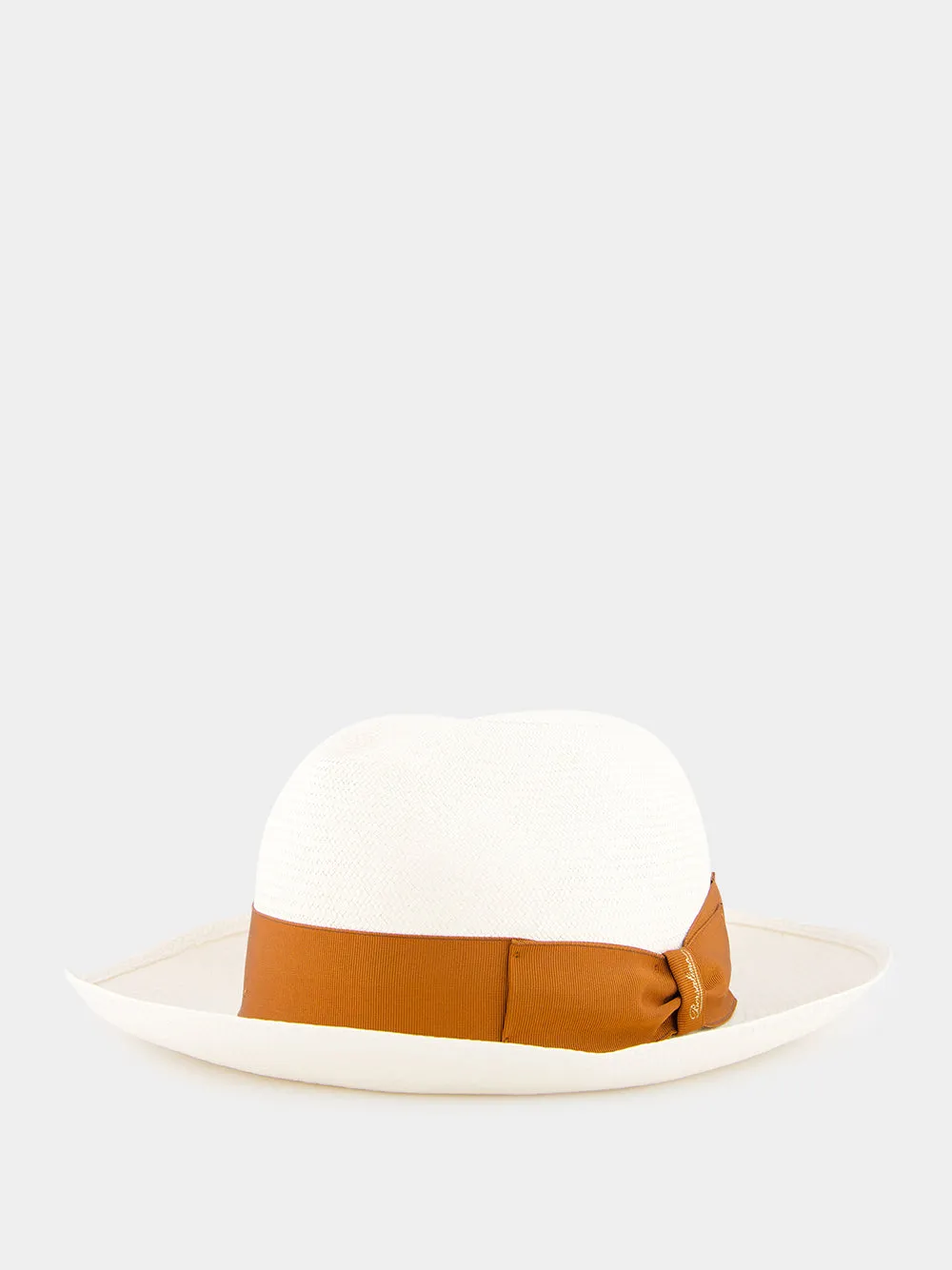 White Panama Amedeo Straw Sun Hat
