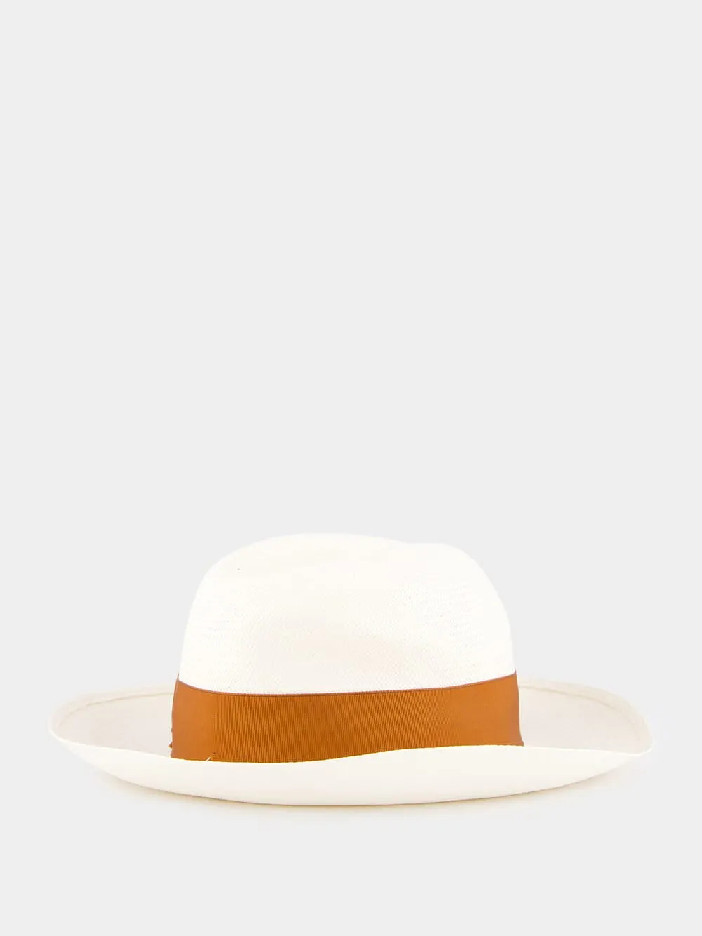 White Panama Amedeo Straw Sun Hat