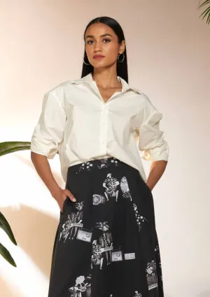 White relaxed slogan shirt