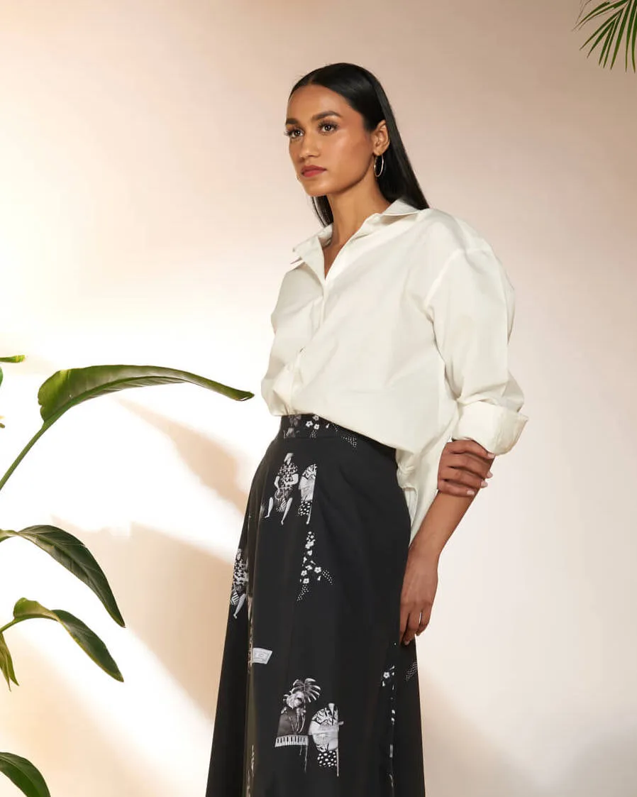 White relaxed slogan shirt