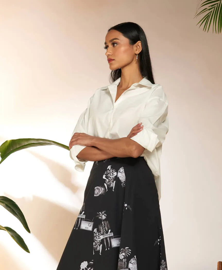 White relaxed slogan shirt