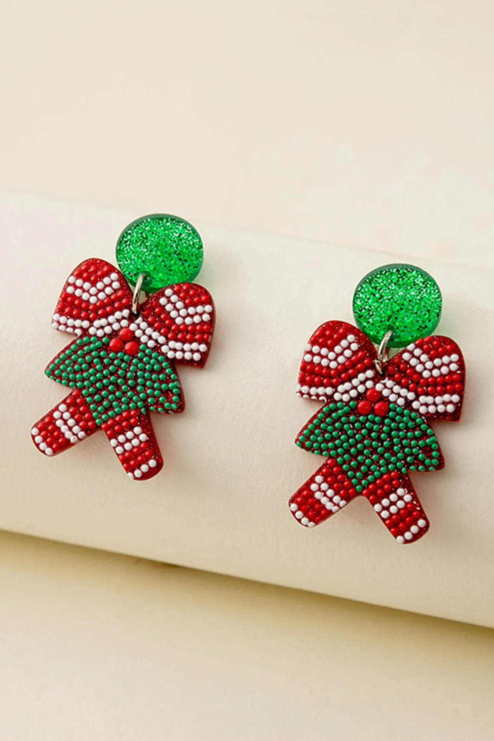 White Santa Claus Acrylic Earrings