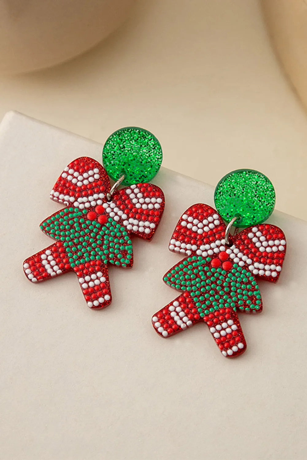 White Santa Claus Acrylic Earrings