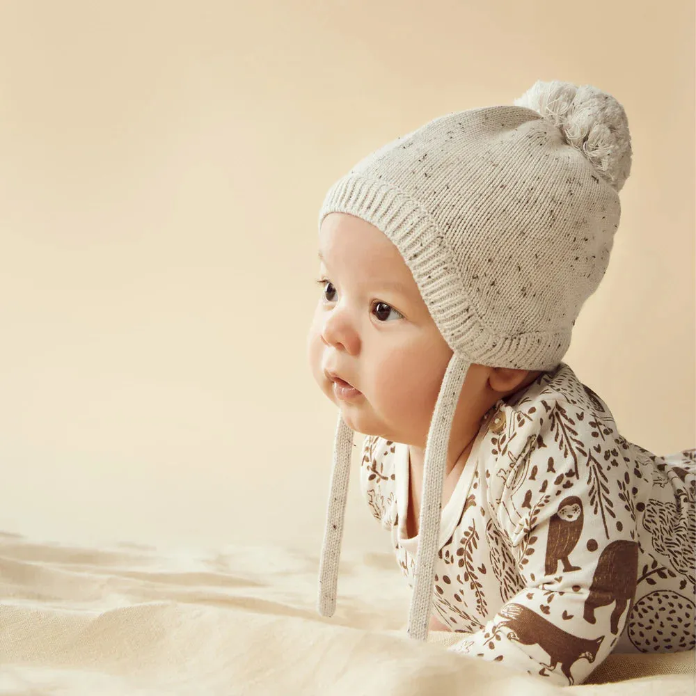 wilson   frenchy Organic Knitted Bonnet - Cookie and Cream
