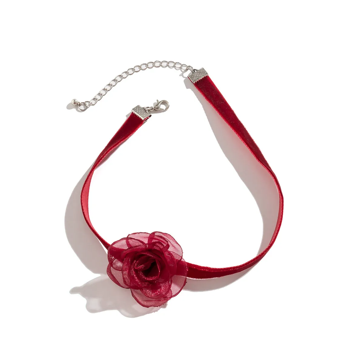 Wine Red Rose Choker