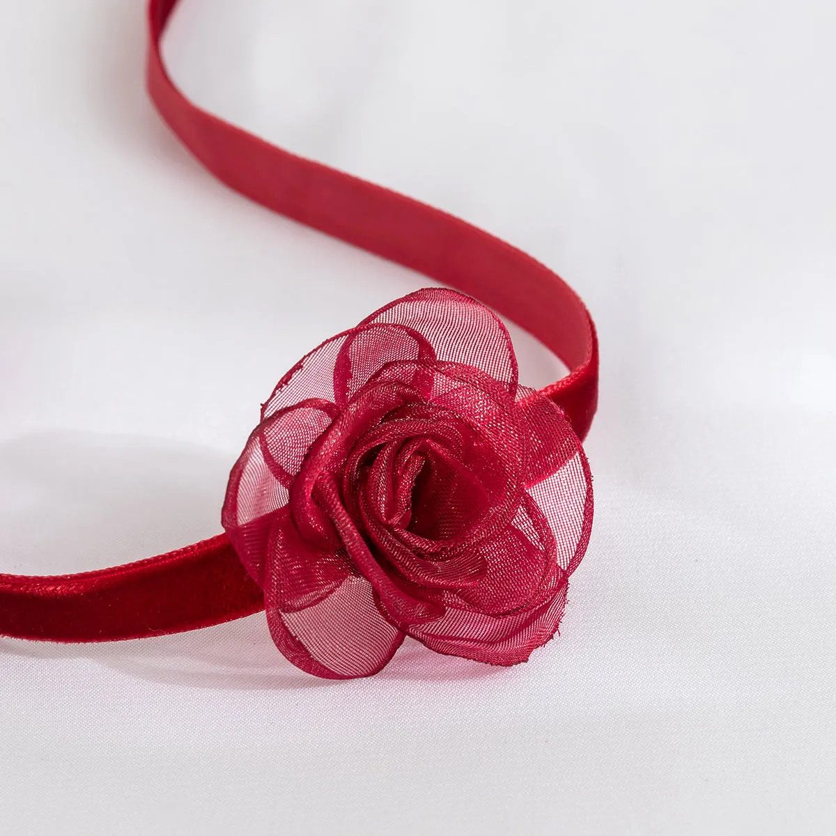 Wine Red Rose Choker