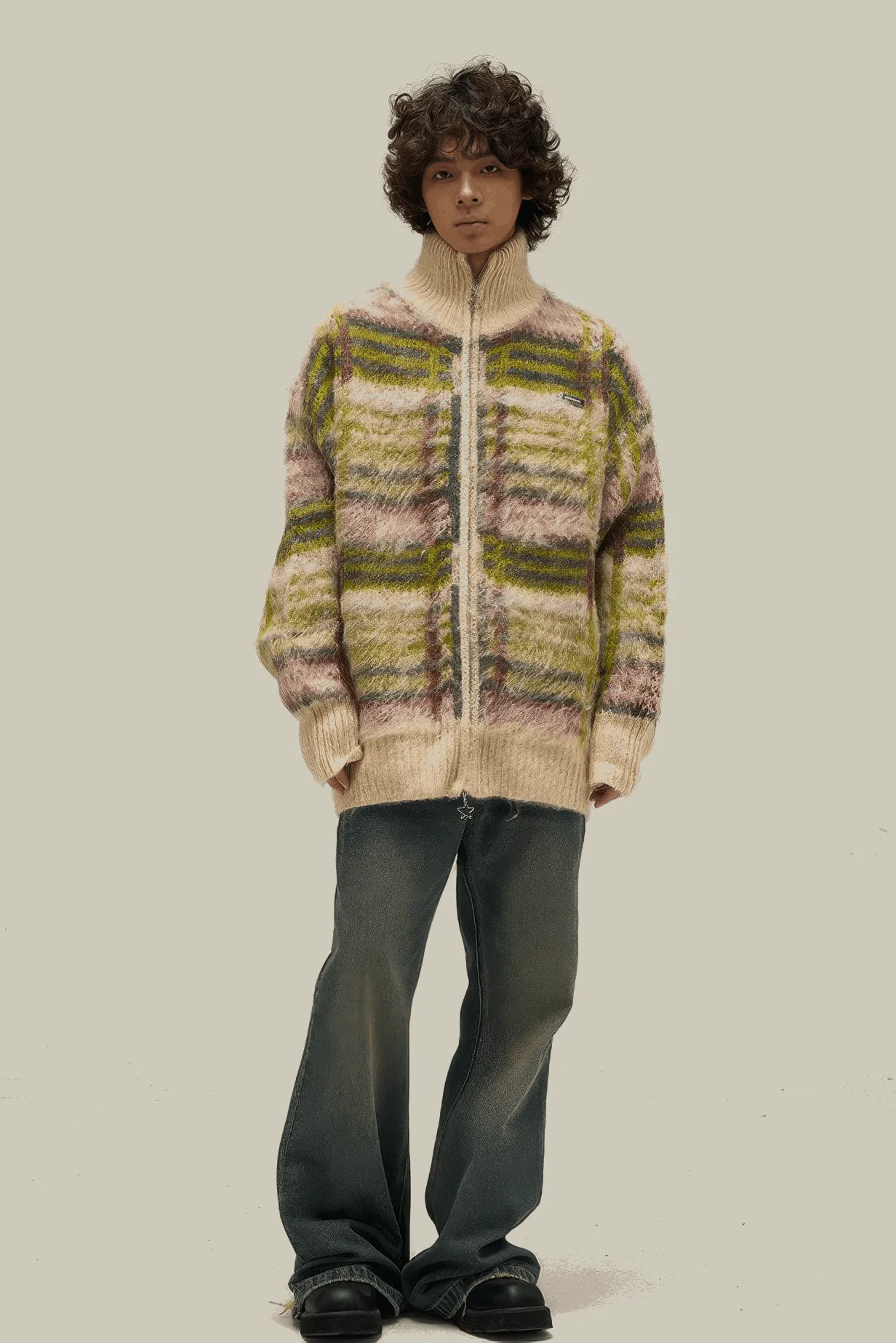 Winter Vintage American Knit Cardigan for Men – Loose & Relaxed