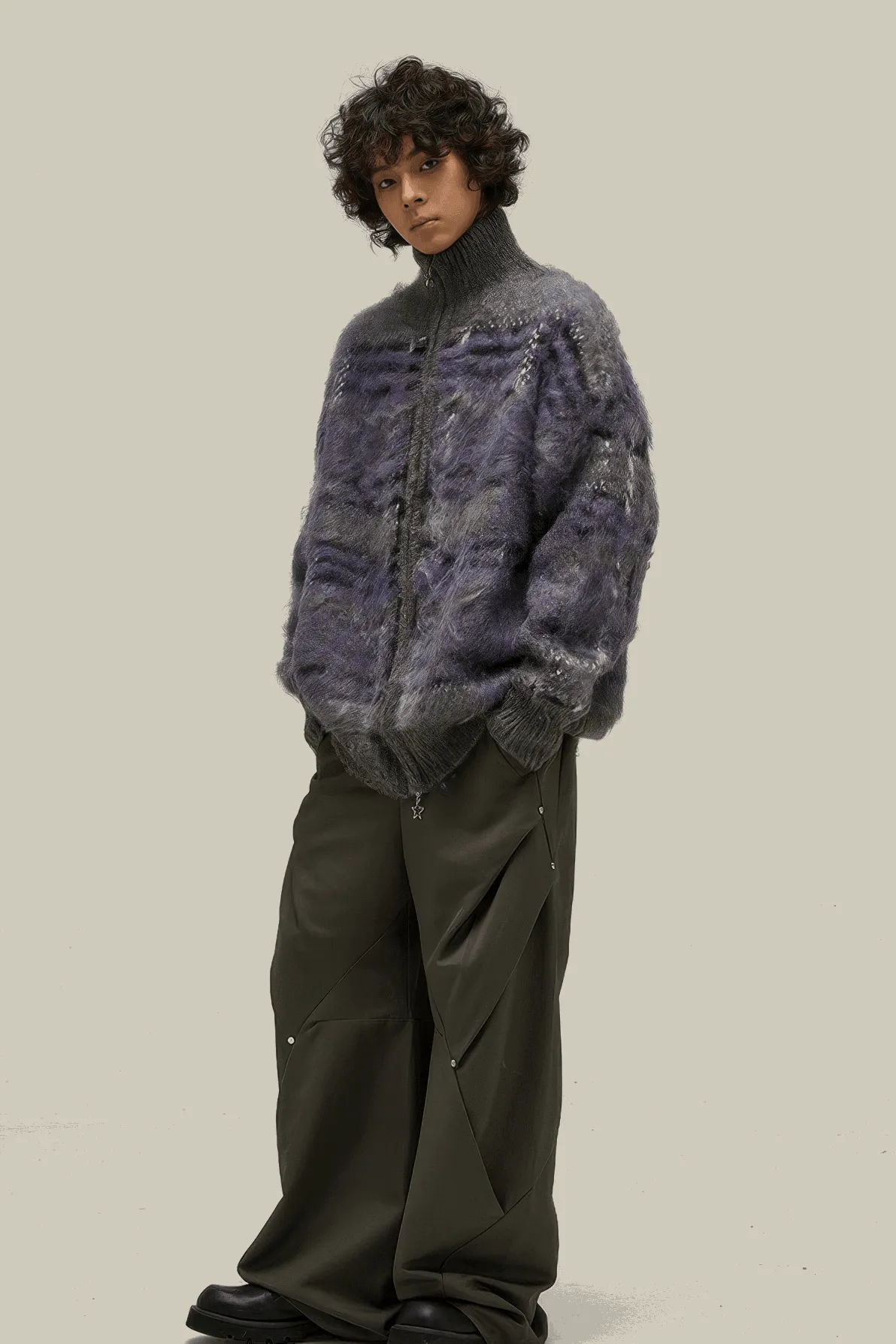 Winter Vintage American Knit Cardigan for Men – Loose & Relaxed