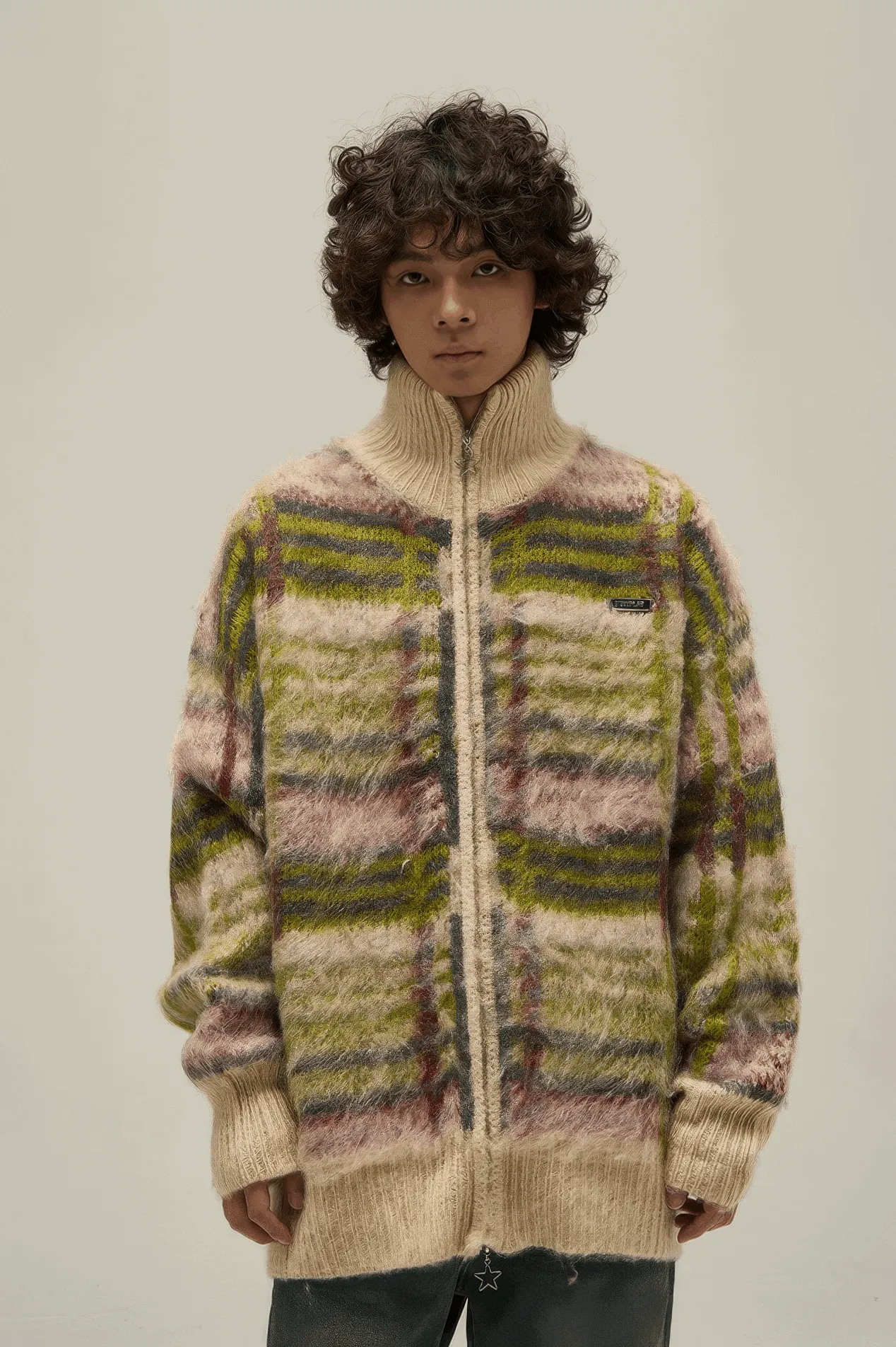 Winter Vintage American Knit Cardigan for Men – Loose & Relaxed