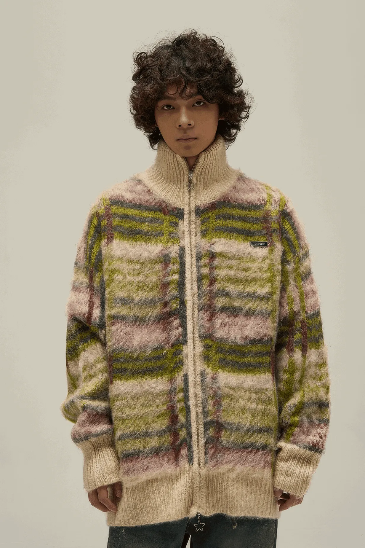 Winter Vintage American Knit Cardigan for Men – Loose & Relaxed