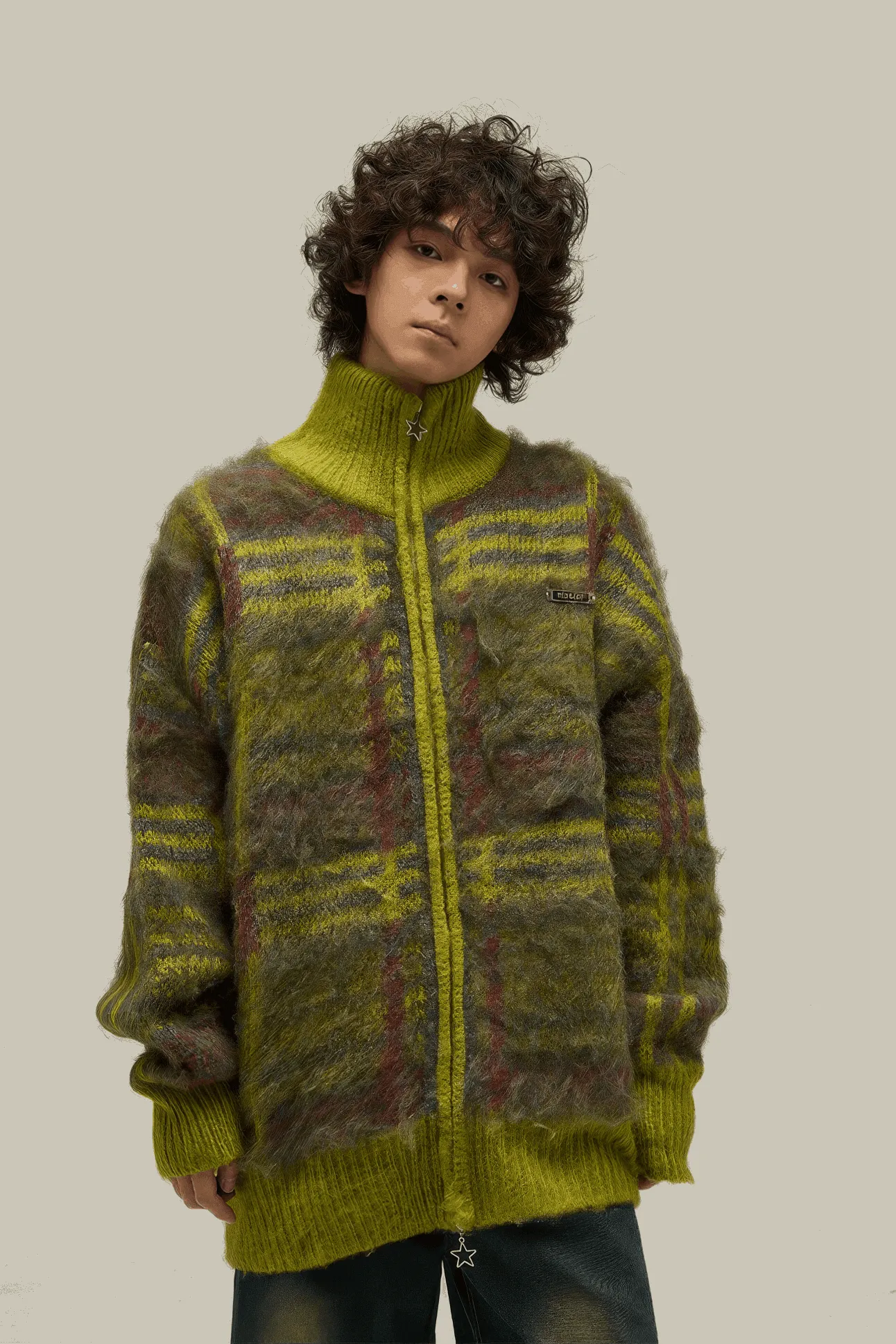 Winter Vintage American Knit Cardigan for Men – Loose & Relaxed