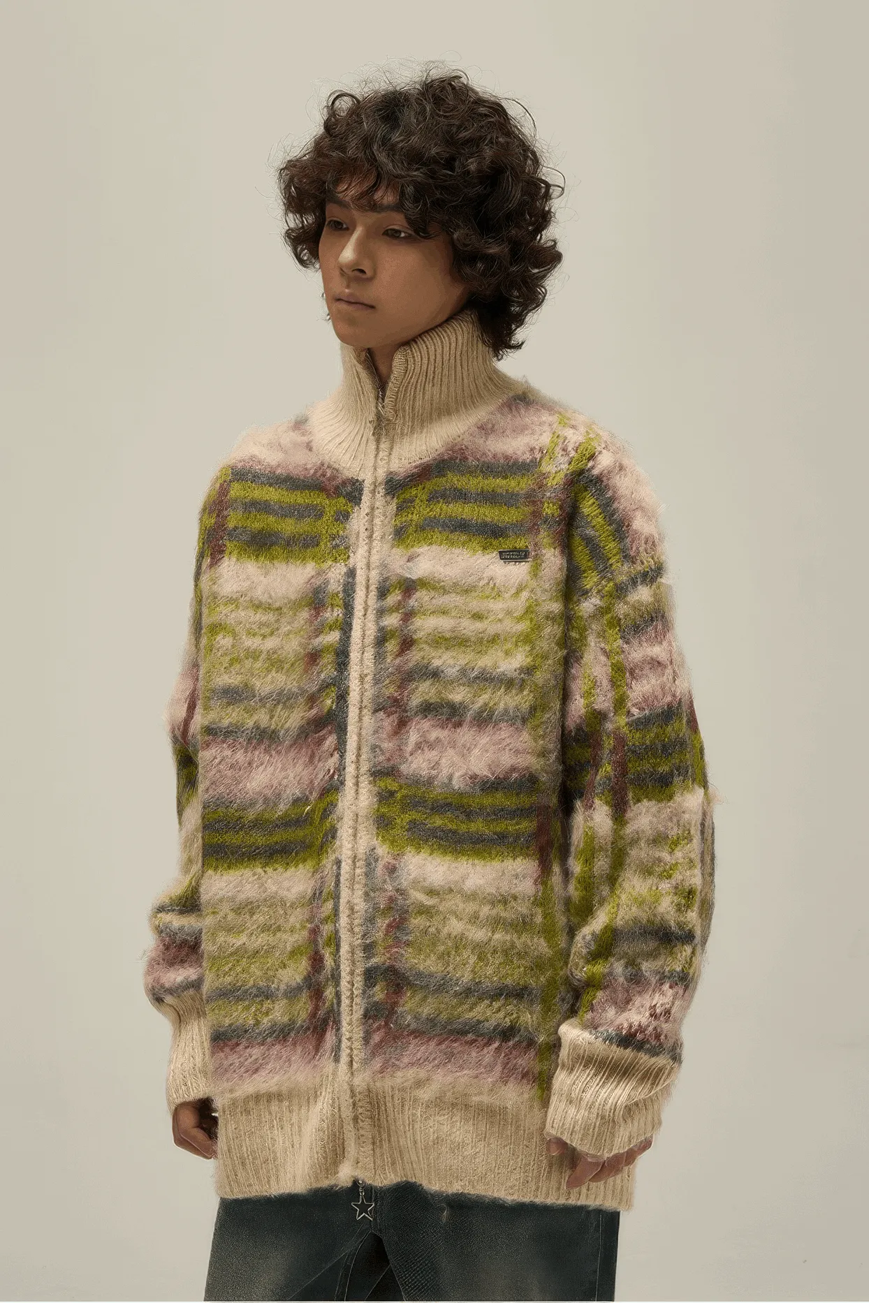 Winter Vintage American Knit Cardigan for Men – Loose & Relaxed