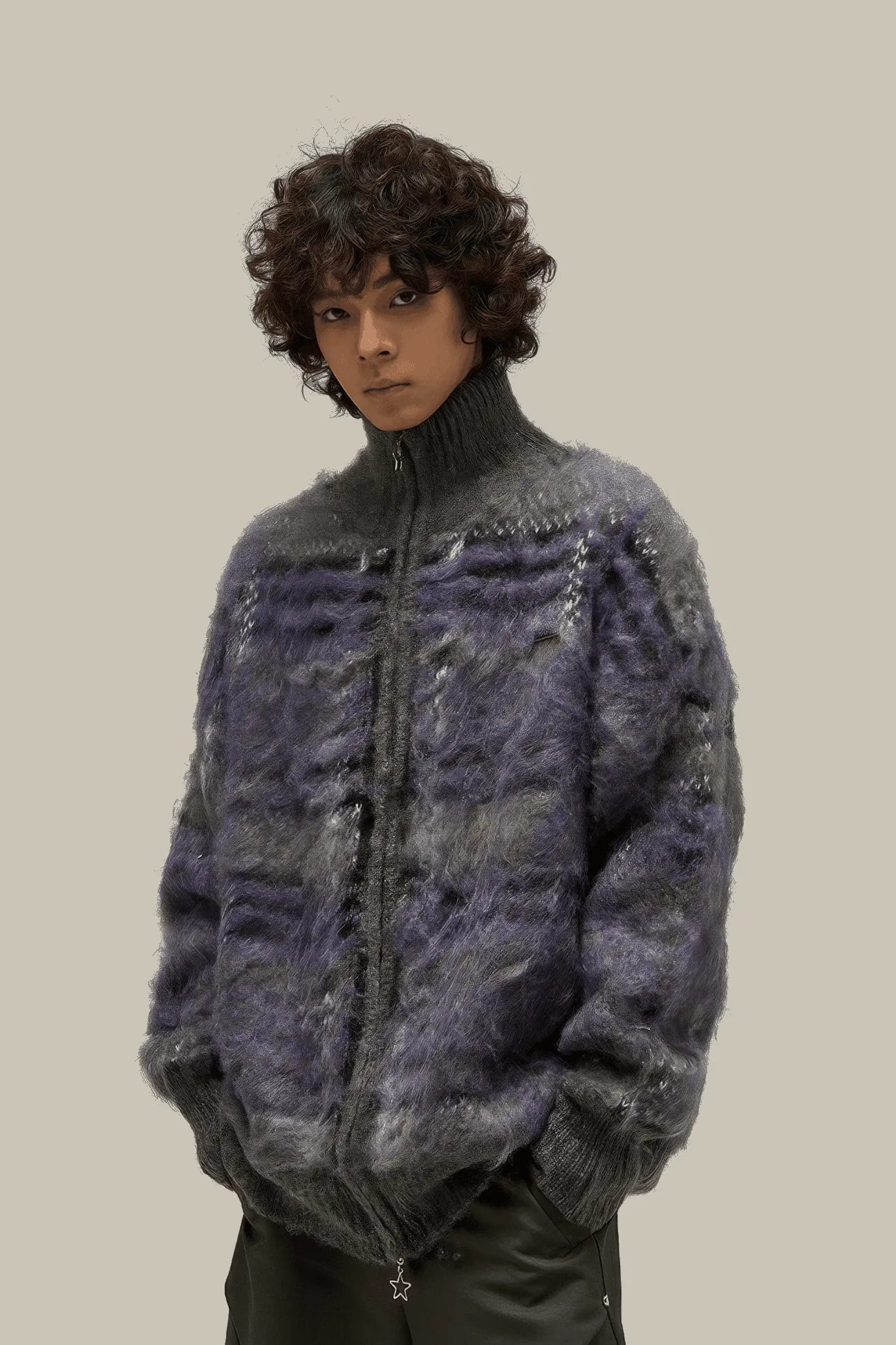Winter Vintage American Knit Cardigan for Men – Loose & Relaxed