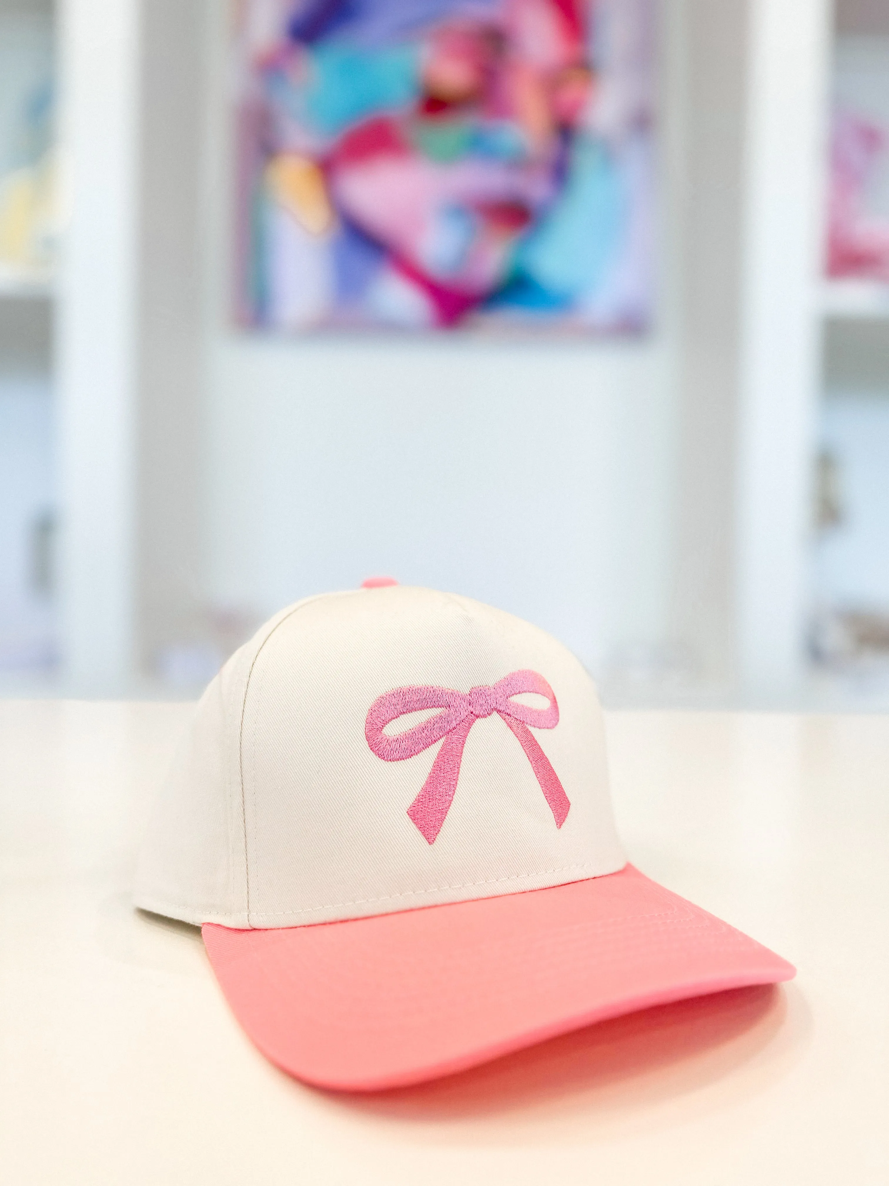 With A Bow Embroidered Hat