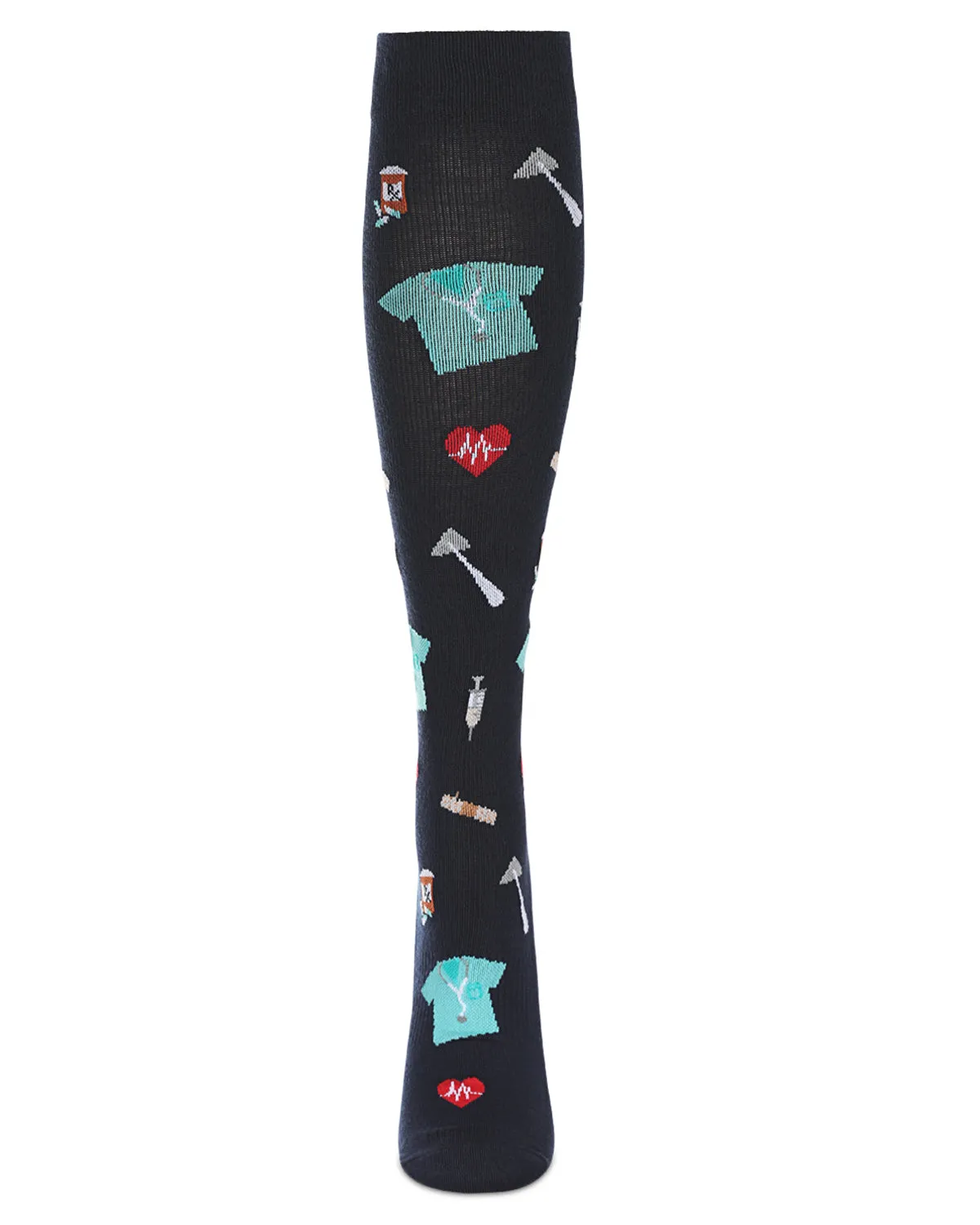 Women's Medical Themed Bamboo Blend 8-15 MMHG Graduated Compression Socks
