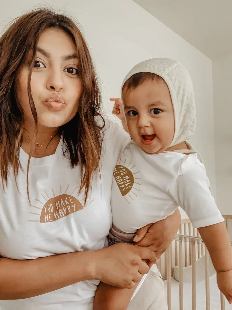 You Make Me Happy Mommy and Me Outfit Matching