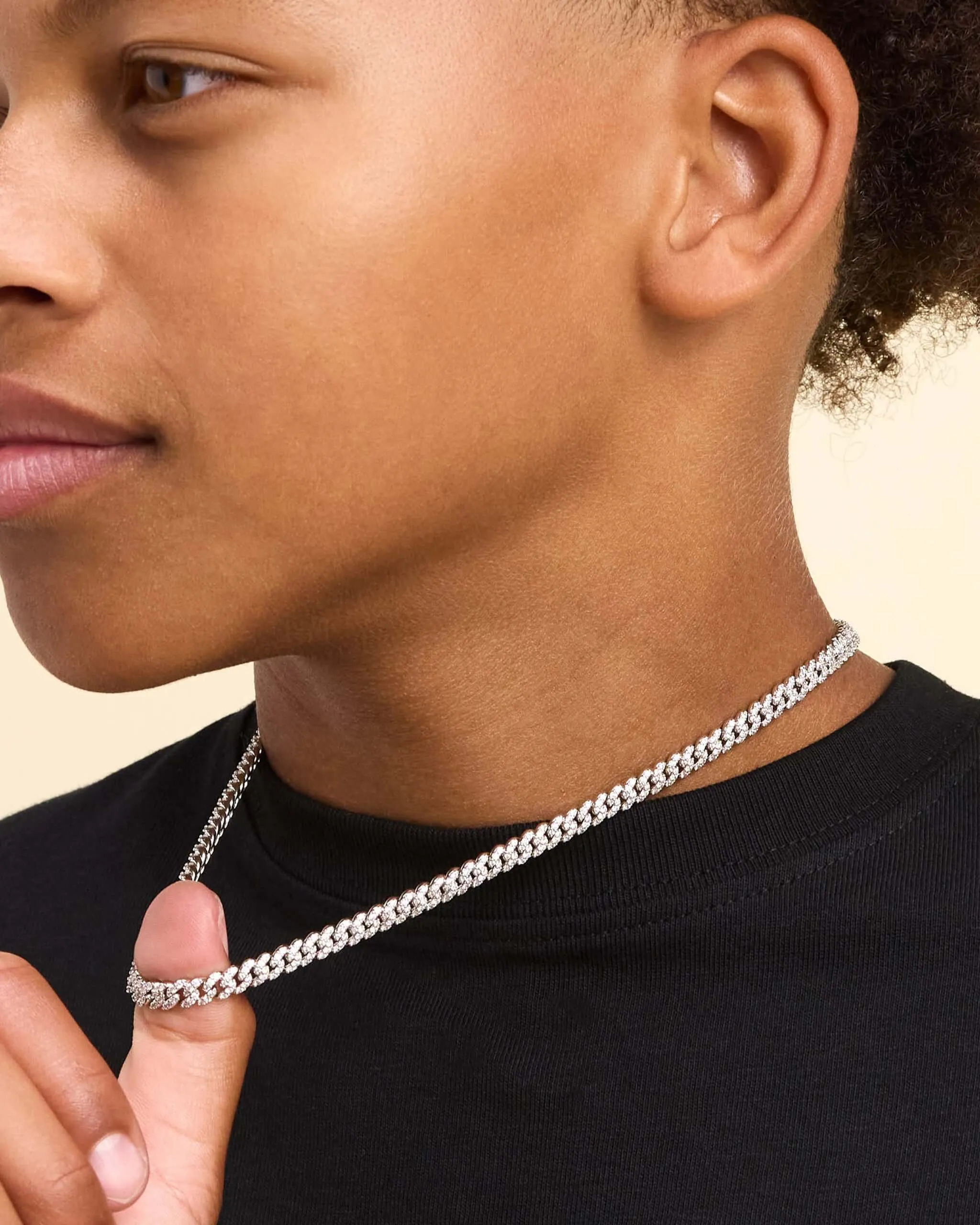 Youth Iced Out Cuban Link Chain - 5mm