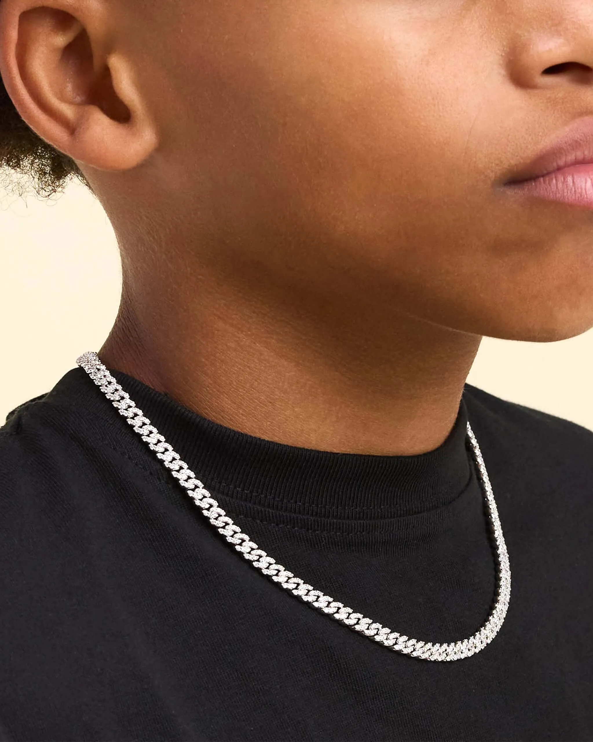 Youth Iced Out Cuban Link Chain - 5mm