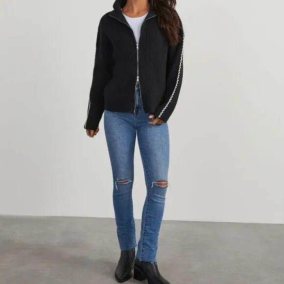 Zip Up Mock Neck Sweater