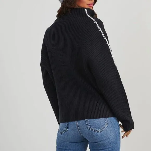 Zip Up Mock Neck Sweater